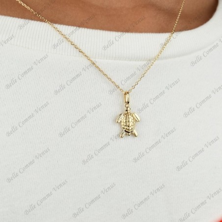 Collier tortue Plaqué OR 750 3 microns