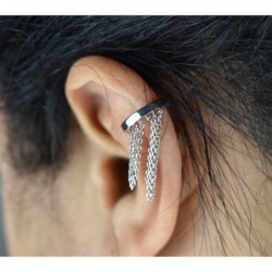 Clip d'oreille earcuff avec chaînettes pendantes Argent 925 Rhodié