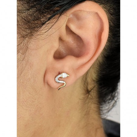 Parure Serpent Oxyde de Zirconium Plaqué OR 750 3 microns 2 tons