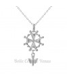 Collier croix Huguenote croix protestante Argent 925 Rhodié