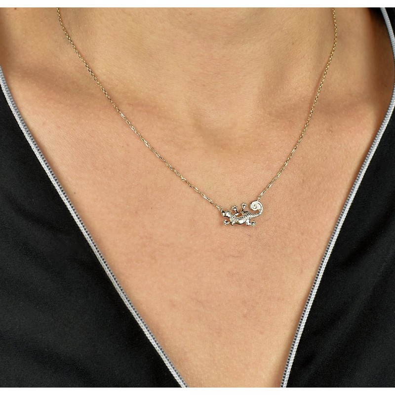 Collier salamandre Plaqué OR 750 3 microns