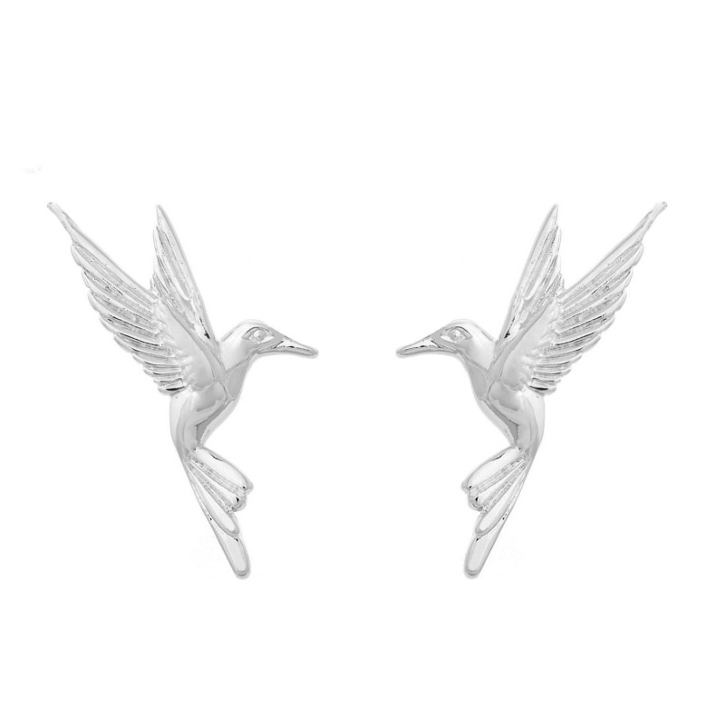 Boucles d'oreilles oiseau colibri Argent 925 Rhodié
