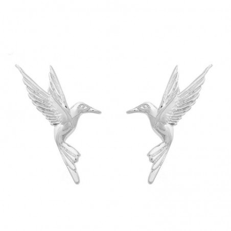 Boucles d'oreilles oiseau colibri Argent 925 Rhodié