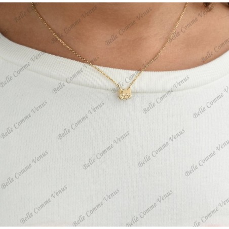 Collier tête de chat Plaqué OR 750 3 microns
