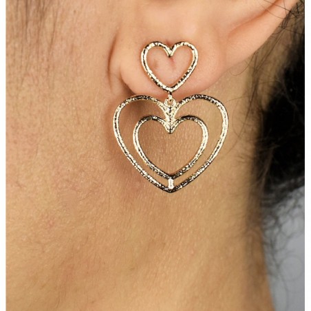 Boucles d'oreilles 3 coeurs Plaqué OR 750 3 microns