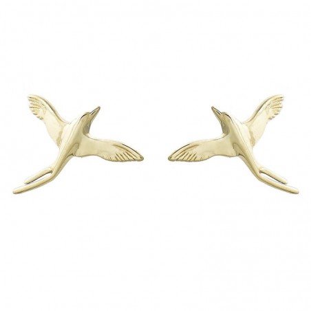Boucles d'oreilles oiseau colombe Plaqué OR 750 3 microns