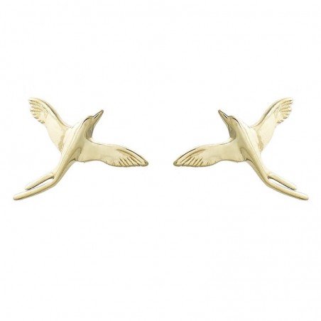 Boucles d'oreilles oiseau colombe Plaqué OR 750 3 microns