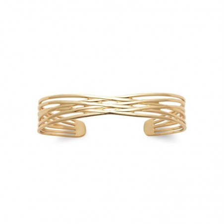 Bracelet jonc fils entrelacés Plaqué OR 750 3 microns