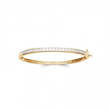 Bracelet jonc d'oxydes de zirconium Plaqué OR 750 3 microns