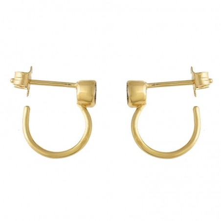 Boucles d'oreilles Créole ouverte oxyde de zirconium Plaqué OR 750 3 microns