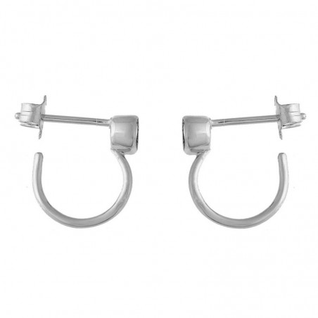 Boucles d'oreilles Créole ouverte oxyde de zirconium Argent 925 Rhodié