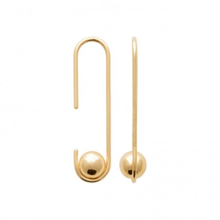 Boucles d'oreilles épingle boule Plaqué or 750 3 microns