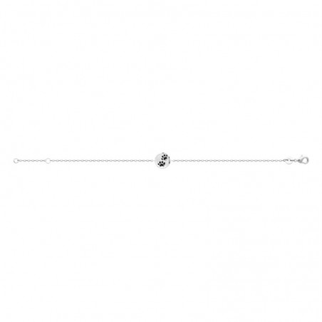 Bracelet patte de chien chat coussinet émail coloré Argent 925 Rhodié