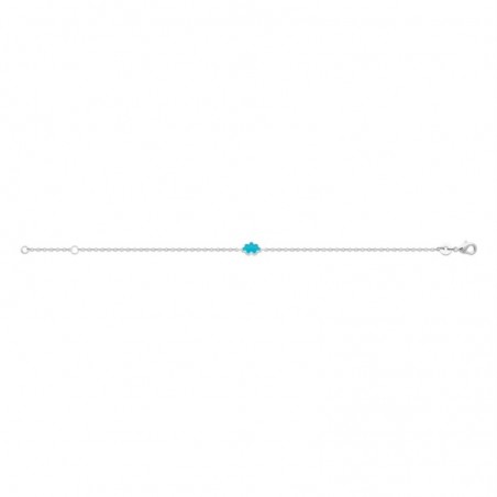 Bracelet nuage émail coloré bleu Argent 925 Rhodié