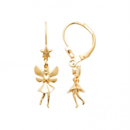 Boucles d'oreilles fée étoile dormeuses Plaqué OR 750 3 microns
