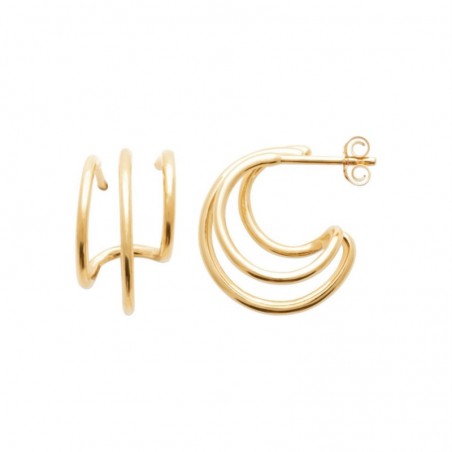 Boucles d'oreilles 3 anneaux Plaqué OR 750 3 microns