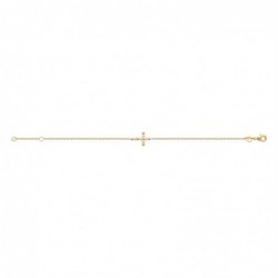 Bracelet croix sertie d'oxydes de zirconiums clos Plaqué OR 750 3 microns