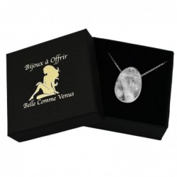 Collier pierre naturelle cristal de roche Argent 925 Rhodié