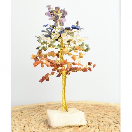 Arbre de vie 7 CHAKRAS pierres naturelles base Quartz