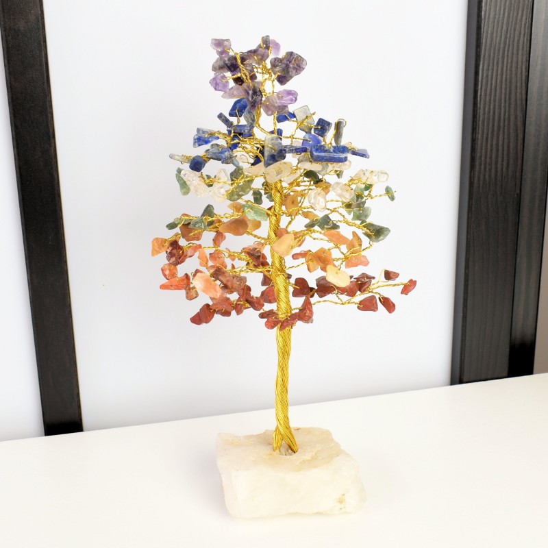 Arbre de vie 7 CHAKRAS pierres naturelles base Quartz