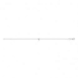 Bracelet petit coeur et goutte d'oxyde de zirconium Argent 925 Rhodié