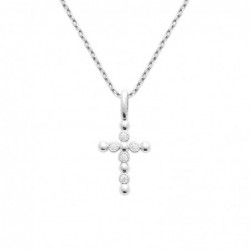 Collier croix oxydes de zirconium Argent 925 Rhodié