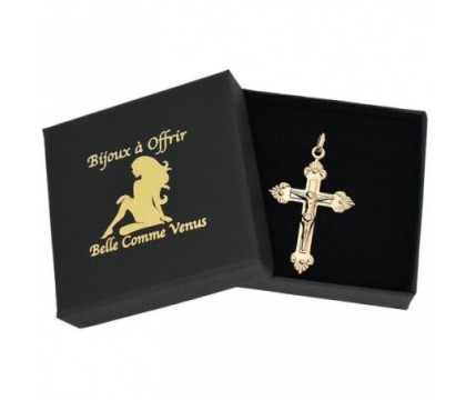 Pendentif croix crucifix Christ Plaqué OR 750 3 microns