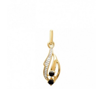 Pendentif saphir pierre naturelle Plaqué OR 750 3 microns 2 tons