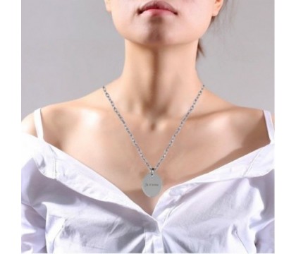 Collier médaille polie ovale acier inoxydable gravure personnalisée Collier médaille polie ovale acier inoxydable gravure personnalisée