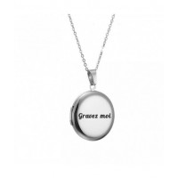Collier médaillon photo acier gravure personnalisée