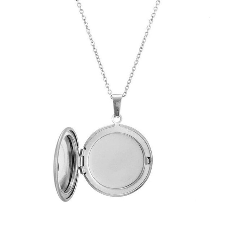 Collier médaillon photo acier gravure personnalisée