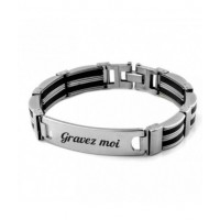 Bracelet acier inoxydable prénom gravure personnalisée