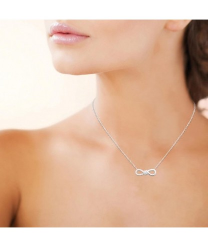 Collier infini oxydes de zirconiums Argent 925 Rhodié