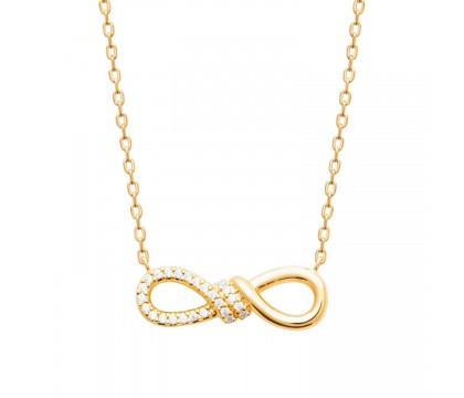 Collier infini oxydes de zirconiums Plaqué OR 750 3 microns
