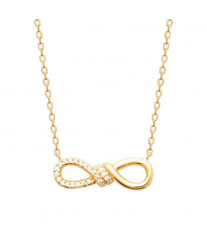 Collier infini oxydes de zirconiums Plaqué OR 750 3 microns