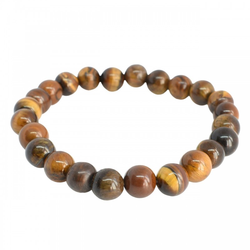 Bracelet boules polies oeil de tigre Bracelet boules polies oeil de tigre