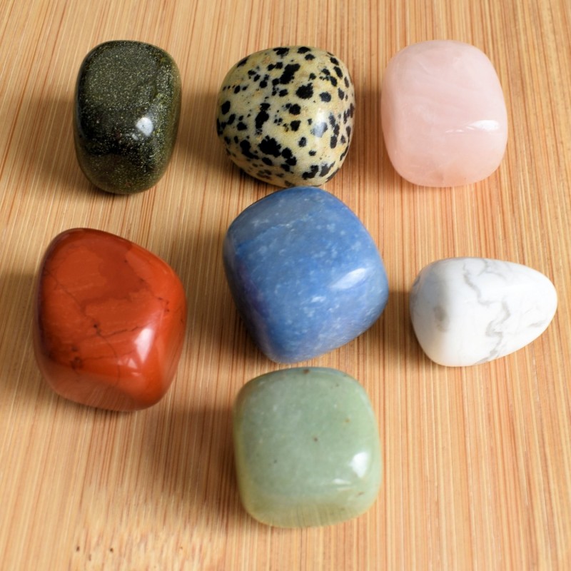Lot de 7 pierres apaisement, amour et régénération Lot de 7 pierres apaisement, amour et régénération