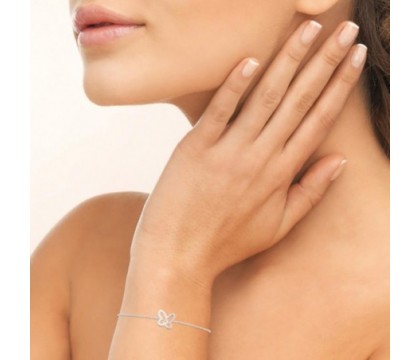 Bracelet 2 coeurs oxydes de zirconium Argent 925 Rhodié