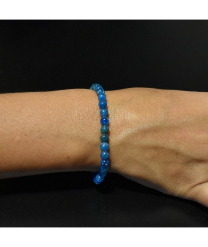 Bracelet en Apatite Bleue Éveillez Votre Créativité et Protégez Votre Énergie