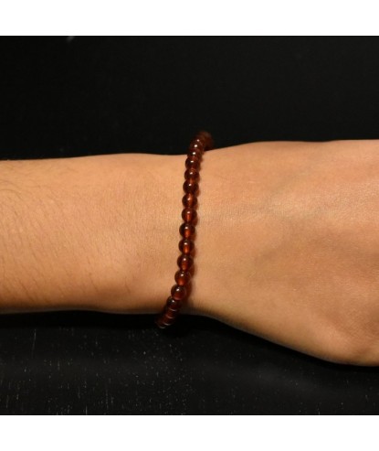 Bracelet en Grenat Brun Hessonite Force Intérieure et Stabilité Émotionnelle