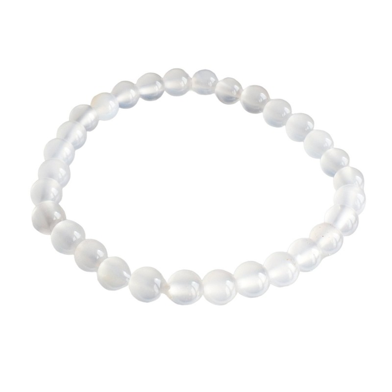Bracelet en Agate Blanche Pureté et Sérénité Intérieure Bracelet en Agate Blanche Pureté et Sérénité Intérieure