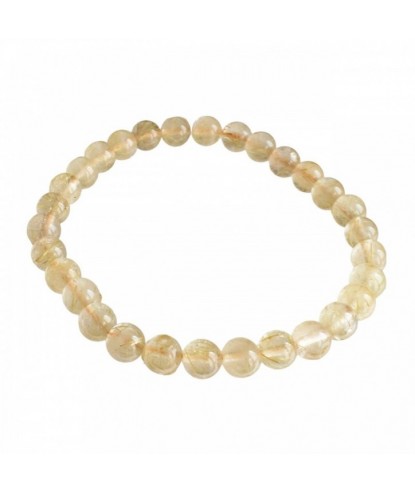 Bracelet en Cristal de Roche Inclusion Rutile Clarté et Énergie Dynamique