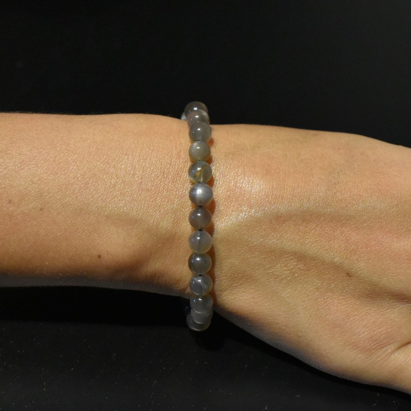 Bracelet en Pierre de Lune Noire Intuition et Protection Bracelet en Pierre de Lune Noire Intuition et Protection