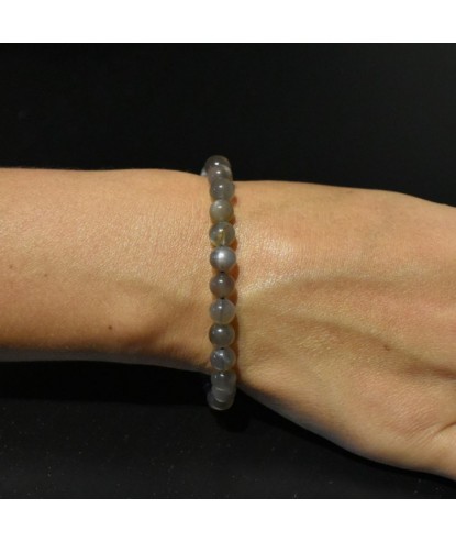 Bracelet en Pierre de Lune Noire Intuition et Protection