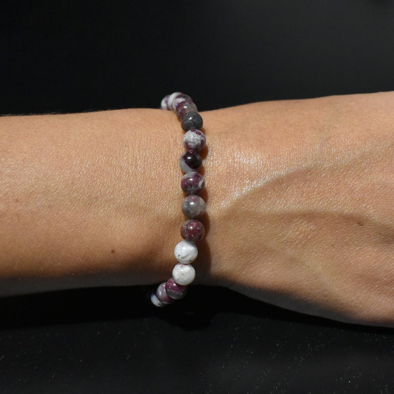 Bracelet en Tourmaline Rose sur Quartz Amour et Harmonie Bracelet en Tourmaline Rose sur Quartz Amour et Harmonie