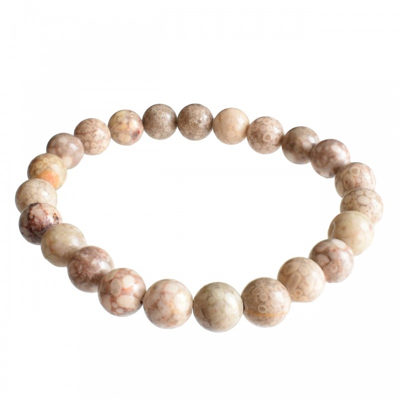 Bracelet en Agate Fossile Harmonie et Équilibre Bracelet en Agate Fossile Harmonie et Équilibre
