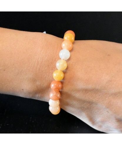 Bracelet en Aventurine Orange Énergie et Joie de Vivre