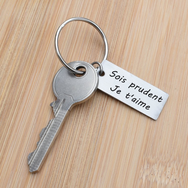 Porte-clés personnalisable plaque rectangulaire Gravure au laser personnalisée Acier Inoxydable 2 lignes message cadeau texte fê Porte-clés personnalisable plaque rectangulaire Gravure au laser personnalisée Acier Inoxydable 2 lignes message cadeau texte fê