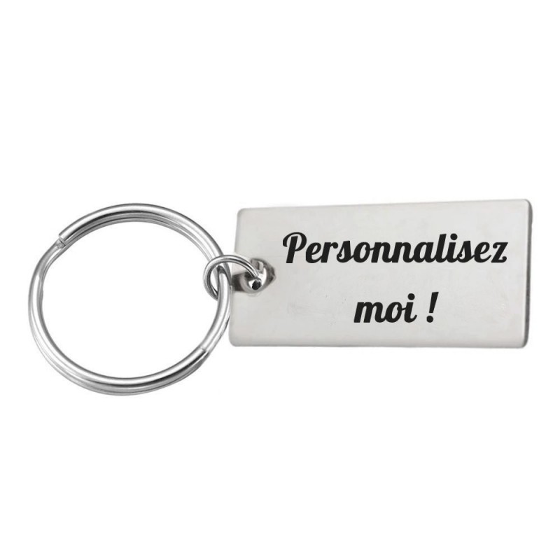 Porte-clés personnalisable plaque rectangulaire Gravure au laser personnalisée Acier Inoxydable 2 lignes message cadeau texte fê Porte-clés personnalisable plaque rectangulaire Gravure au laser personnalisée Acier Inoxydable 2 lignes message cadeau texte fê