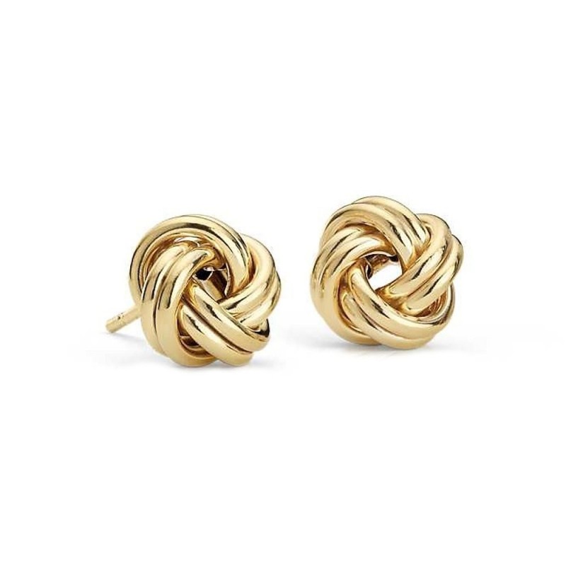 Boucles d'oreilles puce noeud Plaqué OR 750 3 microns